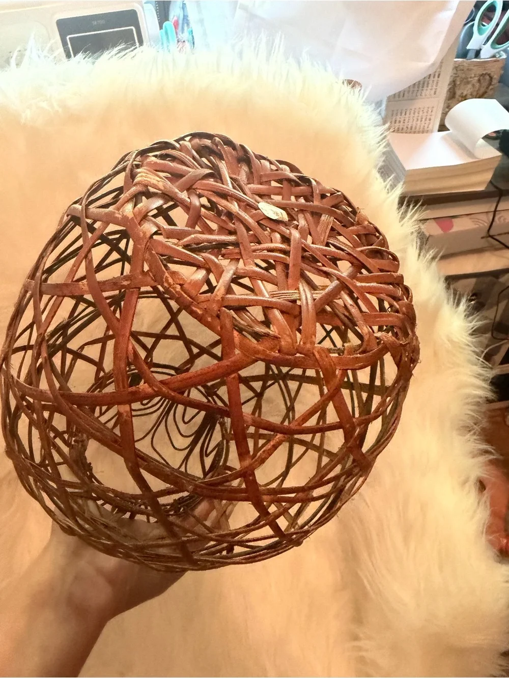 Olive and Oak Wire Pineapple Wine Cork Container Rattan Decorative Vase